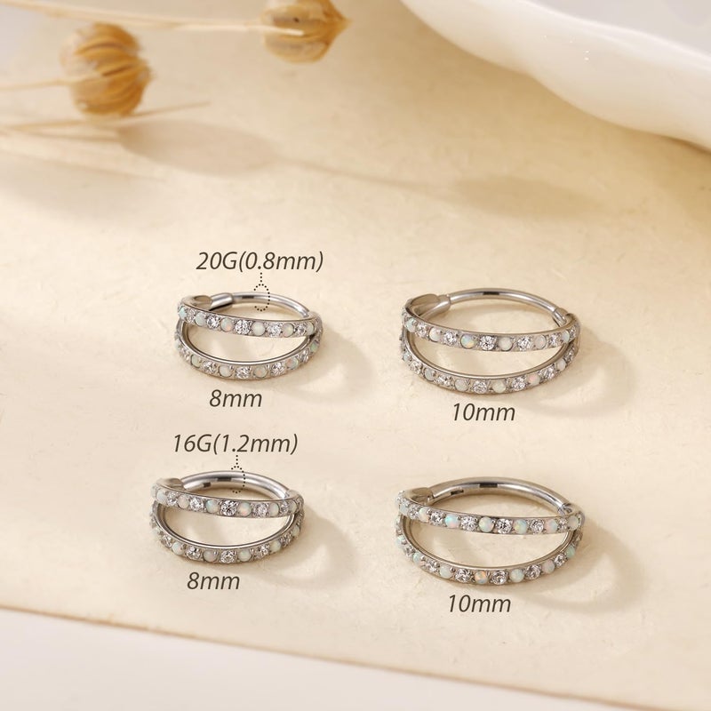 FUNLMO Store 316L Surgical Steel Nose Hoop Septum Conch Piercing Jewelry Cartilage Daith Helix Tragus Rook Lobe Earring Triple/Double Nose Lip Ring 20G 18G 16G - Image 3